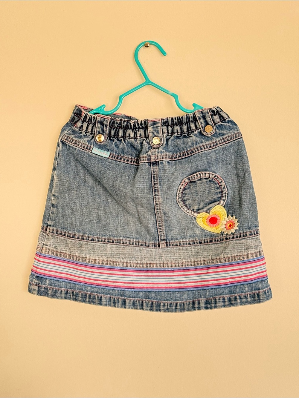 Vintage Disney Winnie the Pooh Embroidered Denim Skirt Girls Size 6 - Picture 4 of 6